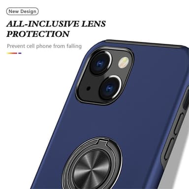 iPhone 14 Plus Sormirengas Sivutuen Hybridikotelo - Sininen