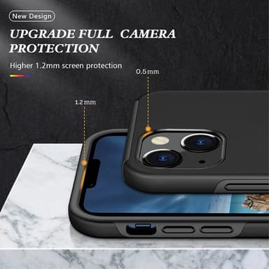 iPhone 14 Sormirengas Sivutuen Hybridikotelo - Musta