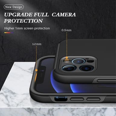 iPhone 14 Pro Sormirengas Sivutuen Hybridikotelo - Musta