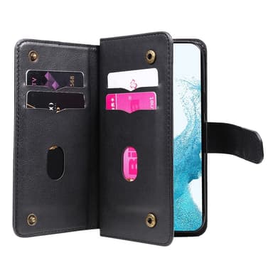 SKALO Samsung S23 Plus 10-lokeroa Lompakkokotelo - Musta