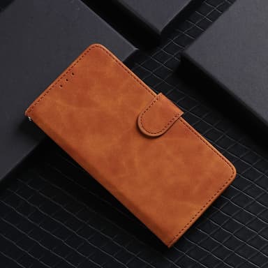 SKALO OnePlus 11 5G Matt PU Nahka lompakkokotelo - Ruskea
