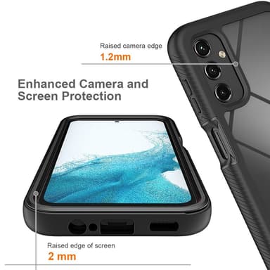 SKALO Samsung A54 5G Iskunkestävä Clear Hybrid Suojakuori + suojakalvo - Tummansininen