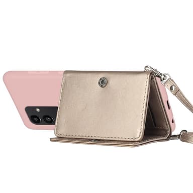 SKALO Samsung A34 5G TPU-Suojakuori with Heart Wallet - Pinkki