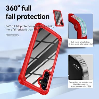 SKALO Samsung A54 5G Kiiltävä hybridi TPU-kuori - Punainen
