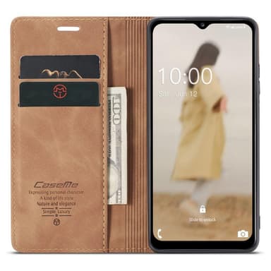 CASEME Retro Lompakkokotelo Samsung Galaxy A14 - Ruskea