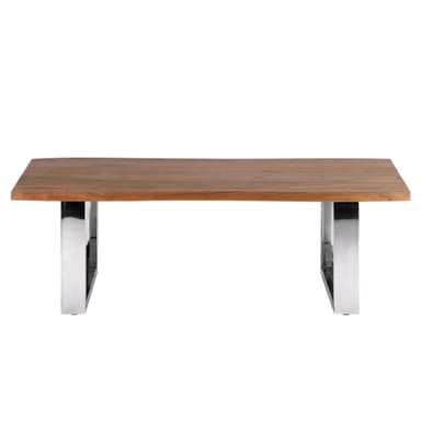 WOMO-DESIGN® sohvapöytä 120x60 cm massiivipuuta akaasia puu metallirunko