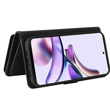 SKALO Motorola Moto G23 4G Big Wallet 17-lokeroa Lompakkokotelo - Musta
