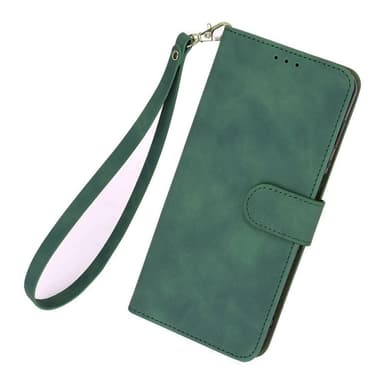SKALO Motorola Moto G53 5G Matt PU Nahka lompakkokotelo - Vihreä