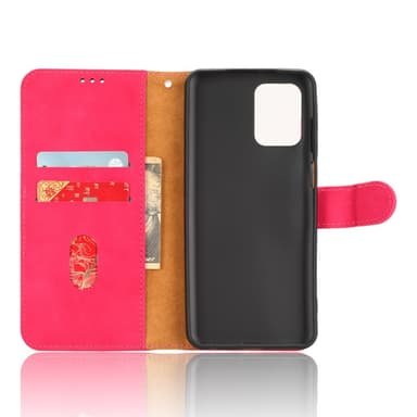 SKALO Motorola Moto G53 5G Matt PU Nahka lompakkokotelo - Cerise