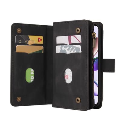 SKALO Motorola Moto G23 4G Big Wallet 17-lokeroa Lompakkokotelo - Musta