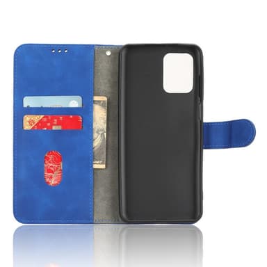 SKALO Motorola Moto G73 5G Matt PU Nahka lompakkokotelo - Sininen