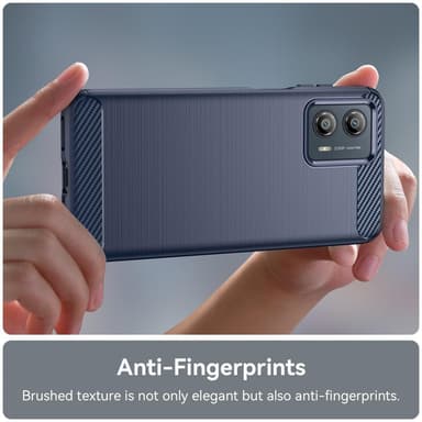 SKALO Motorola Moto G53 5G Armor Carbon Iskunkestävä TPU suojakuori - Sininen