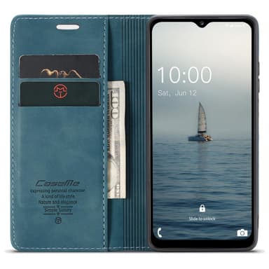 CASEME Retro Lompakkokotelo Samsung Galaxy A34 - Sininen