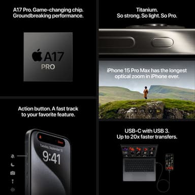 iPhone 15 Pro Max 5G älypuhelin 1 TB luonnontitaani
