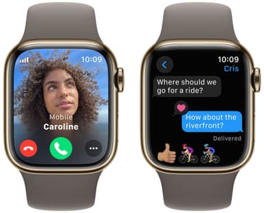 Apple Watch S9 41 mm GPS+CEL (kulta ruostumaton/harmaa Sport Band) M/L