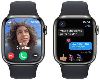 Apple Watch S9 41mm GPS+CEL (grafiitti SS/keskiyönsin. Sport Band) S/M