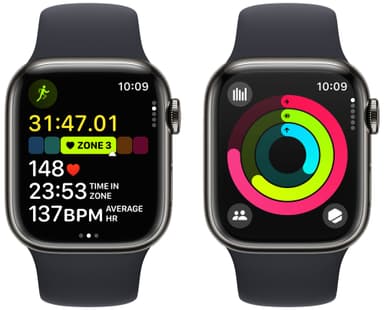 Apple Watch S9 41mm GPS+CEL (grafiitti SS/keskiyönsin. Sport Band) S/M