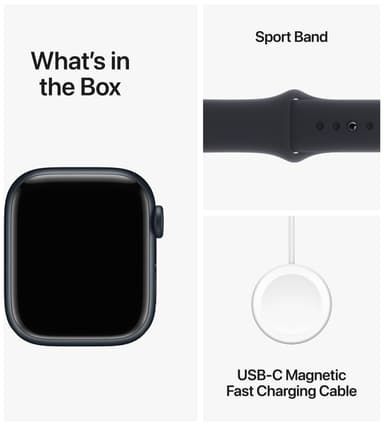 Apple Watch S9 41mm GPS+CEL (keskiyö alu./keskiyönsin. Sport Band) S/M