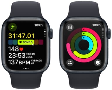 Apple Watch S9 41mm GPS+CEL (keskiyö alu./keskiyönsin. Sport Band) S/M