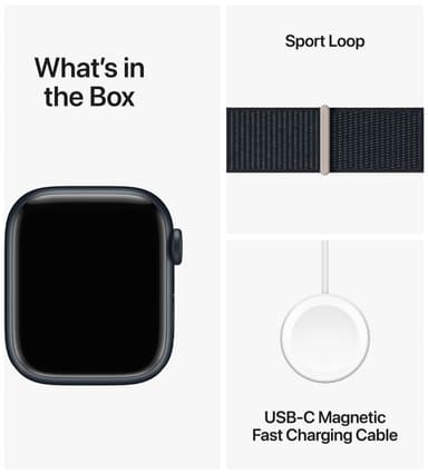 Apple Watch S9 41mm GPS+CEL (keskiyö alu./keskiyönsin. Sport Loop)