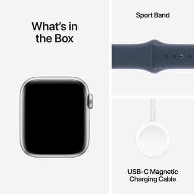 Apple Watch SE 2nd Gen 40mm GPS (hopea alu./m.sin. urheiluranneke M/L)