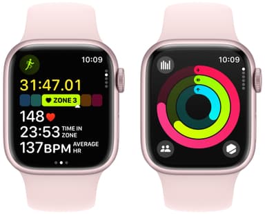 Apple Watch S9 41mm GPS+CEL (pinkki alu./vaaleanpun. Sport Band) S/M