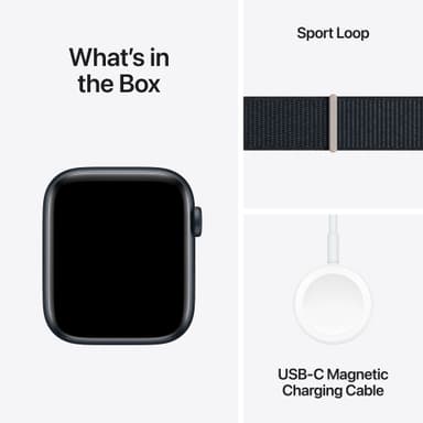 Apple Watch SE 2nd Gen 44mm GPS (keskiyö alu./keskiyö urheiluranneke)