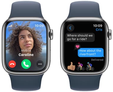 Apple Watch S9 41mm GPS+CEL (hopea SS/myrskynsininen Sport Band) S/M