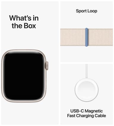 Apple Watch S9 45mm GPS+CEL (tähtivalkea alu./tähtivalkea Sport Loop)