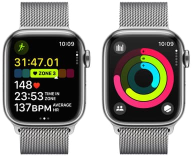 Apple Watch S9 41mm GPS+CEL (hopea ruostumaton/hopea Milanese)