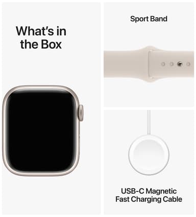 Apple Watch S9 41mm GPS+CEL (tähtivalkea alu./tähtiv. Sport Band) M/L