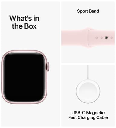 Apple Watch S9 45mm GPS (pinkki alumiini/vaaleanpun. Sport Loop) M/L