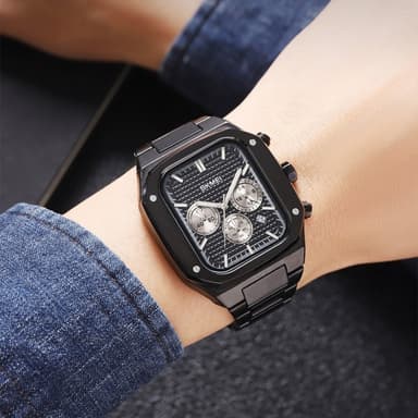 SKMEI Clock Business Quartz Watch Square Fashion Rannekello Luminous - Hopea