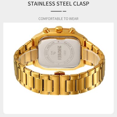 SKMEI Clock Business Quartz Watch Square Fashion Rannekello Luminous - Hopea