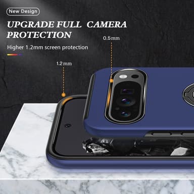 Google Pixel 9 / Pixel 9 Pro sormenrengasjalustan hybridikotelo