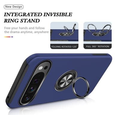 Google Pixel 9 / Pixel 9 Pro sormenrengasjalustan hybridikotelo