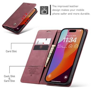 CASEME Retro lompakkokotelo iPhone 16 Pro Max