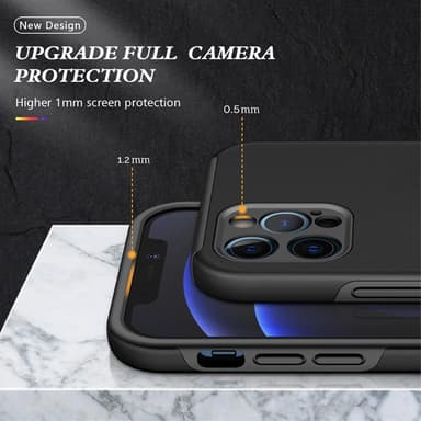 iPhone 13 Pro Max Sormirengas Sivutuen Hybridikotelo - Musta