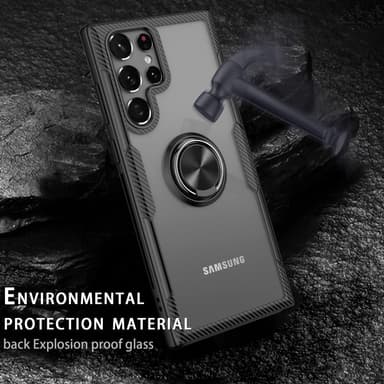Samsung Galaxy S22 Ultra Sormenrengastuki Hybridikotelo - Musta