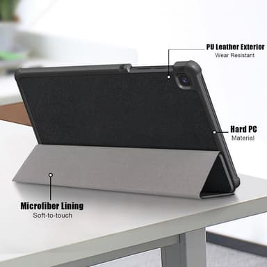 Samsung Galaxy Tab A7 Lite 8.7"" Kolminkertainen Telinekotelo - Musta
