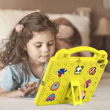 Apple iPad 10.2 2021 2020 2019 Iskunkestävä EVA-vaahtomuovijalustan kuori - keltainen