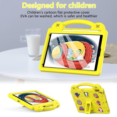 Apple iPad 10.2 2021 2020 2019 Iskunkestävä EVA-vaahtomuovijalustan kuori - keltainen