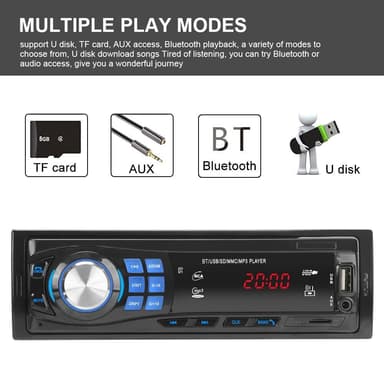 Bluetooth-stereo-autoääni FM-radio MP3-soittimen tuki TF USB AUX