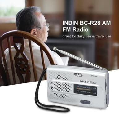 INDIN BC-R28 AM FM kannettava taskuradio minikaiuttimella