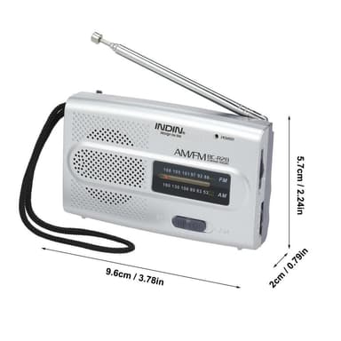 INDIN BC-R28 AM FM kannettava taskuradio minikaiuttimella