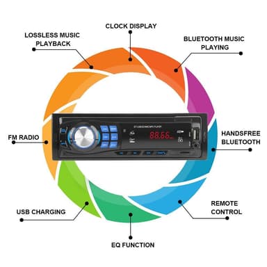 Bluetooth-stereo-autoääni FM-radio MP3-soittimen tuki TF USB AUX