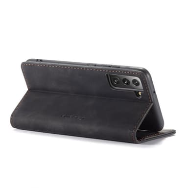CASEME Retro Lompakkokotelo Samsung Galaxy S22 - Musta