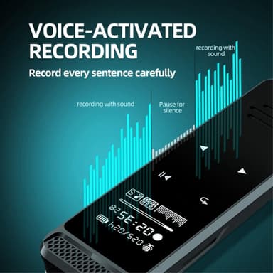 32 Gt: n kohinanvaimennusäänitallennin Dual-Mic HD Voice -aktivoitu