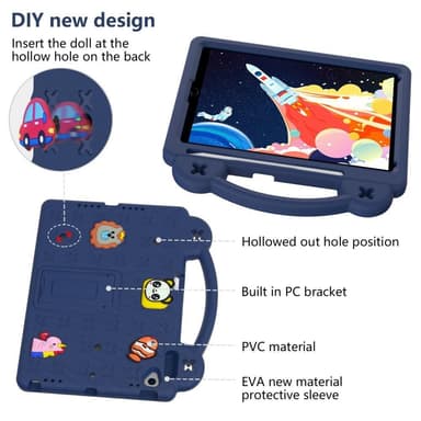 Apple iPad 10.2 2021 2020 2019 Iskunkestävä EVA-vaahtomuovijalustan kuori - Laivastonsininen