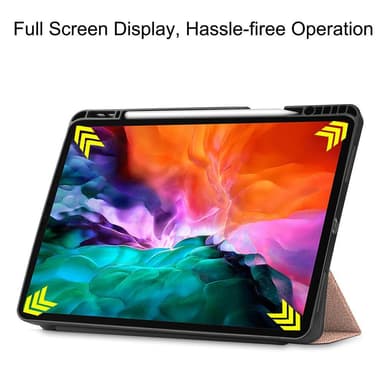 iPad 12.9"" Pro 2021 kolmitaitettava tabletin kotelo - ruusukulta